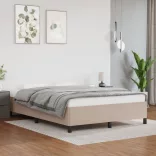 cappuccino színű műbőr ágykeret 140 x 190 cm