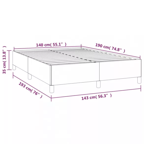 cappuccino színű műbőr ágykeret 140 x 190 cm