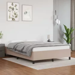 cappuccino színű műbőr ágykeret 140 x 200 cm