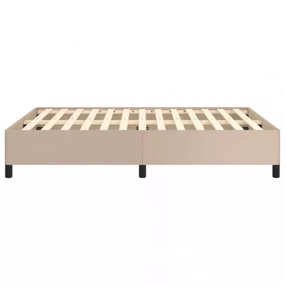 cappuccino színű műbőr ágykeret 140 x 200 cm