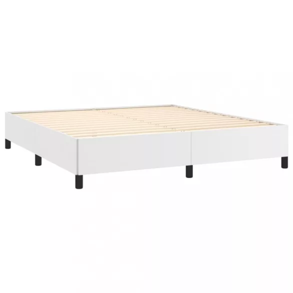 fehér műbőr ágykeret 160x200 cm