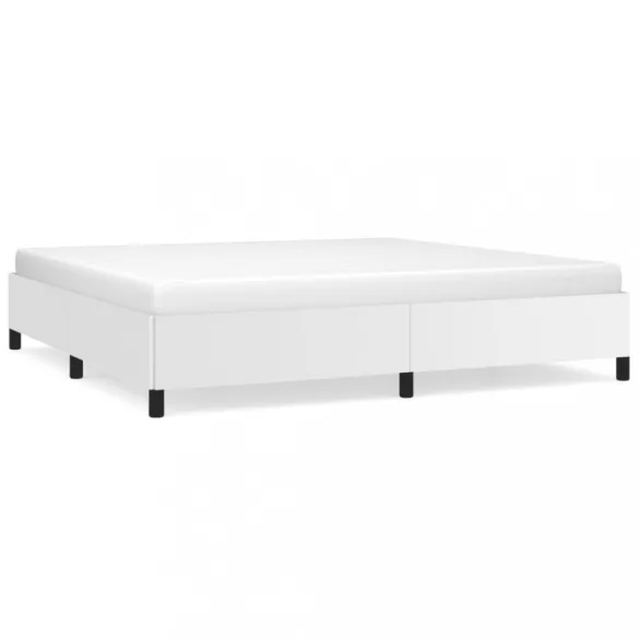 fehér műbőr ágykeret 200x200 cm