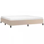 cappuccino színű műbőr ágykeret 200x200 cm