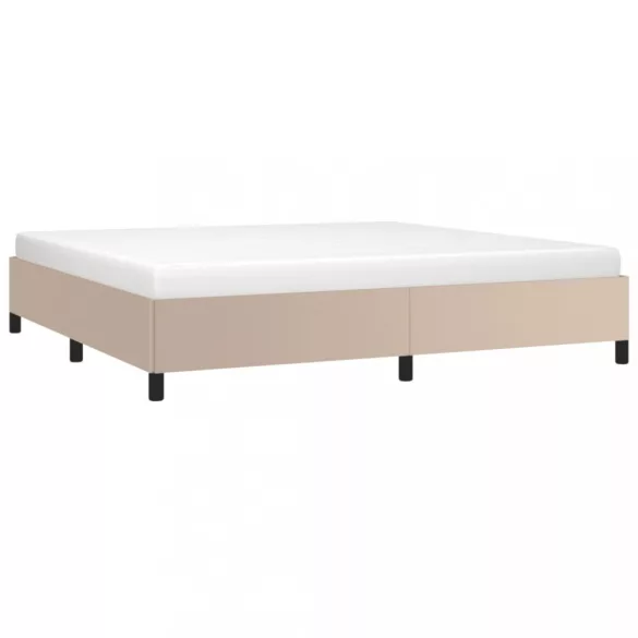 cappuccino színű műbőr ágykeret 200x200 cm
