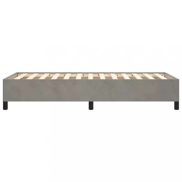 világosszürke bársony ágykeret matrac nélkül 90x200 cm