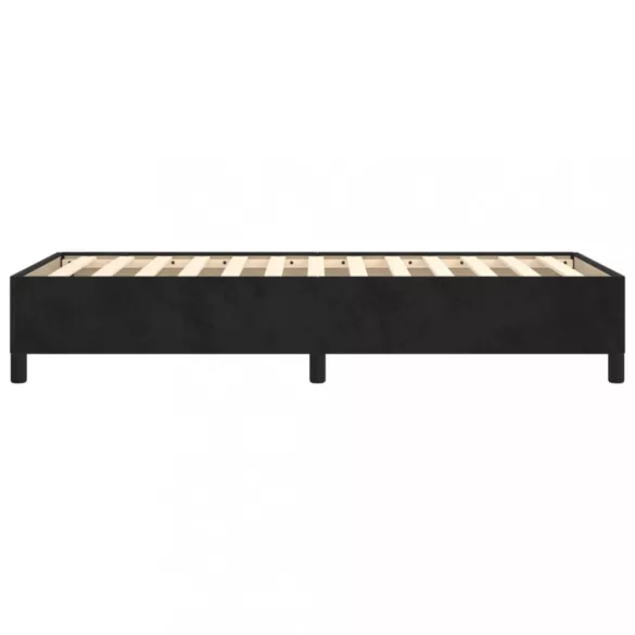 fekete bársony ágykeret matrac nélkül 100x200 cm