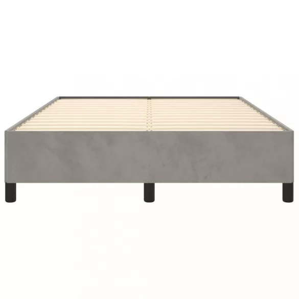 világosszürke bársony ágykeret matrac nélkül 140 x 190 cm