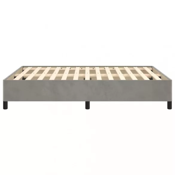 világosszürke bársony ágykeret matrac nélkül 140 x 190 cm