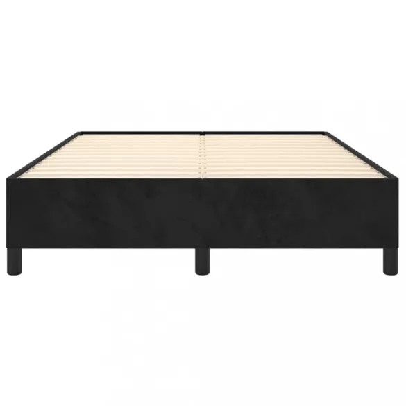 fekete bársony ágykeret matrac nélkül 140 x 190 cm