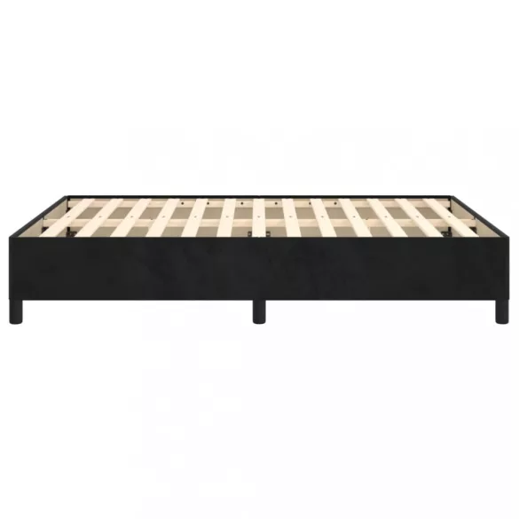 fekete bársony ágykeret matrac nélkül 140 x 190 cm