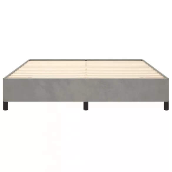 világosszürke bársony ágykeret matrac nélkül 160 x 200 cm