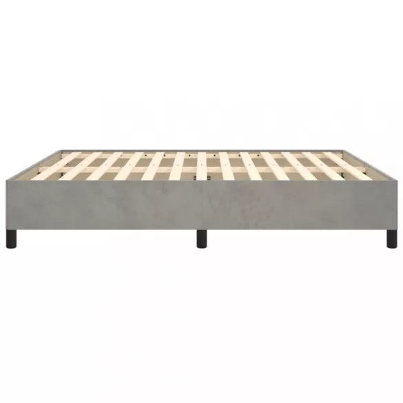 világosszürke bársony ágykeret matrac nélkül 160 x 200 cm