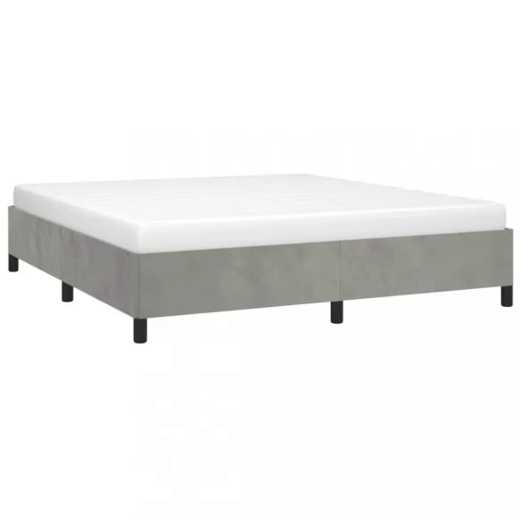 világosszürke bársony ágykeret matrac nélkül 180 x 200 cm