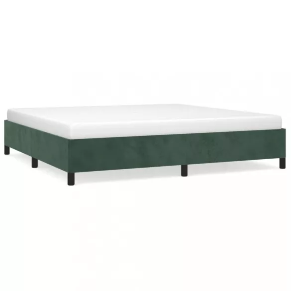 sötétzöld bársony ágykeret matrac nélkül 200x200 cm