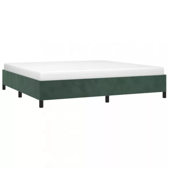 sötétzöld bársony ágykeret matrac nélkül 200x200 cm