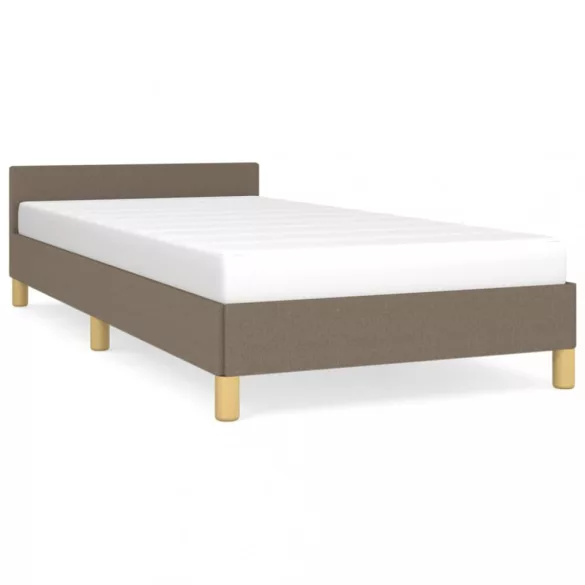 tópszínű szövet ágykeret fejtámlával matrac nélkül 90x200 cm