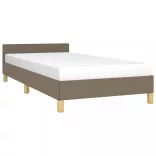 tópszínű szövet ágykeret fejtámlával matrac nélkül 90x200 cm