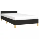 fekete szövet ágykeret matrac nélkül 100x200 cm