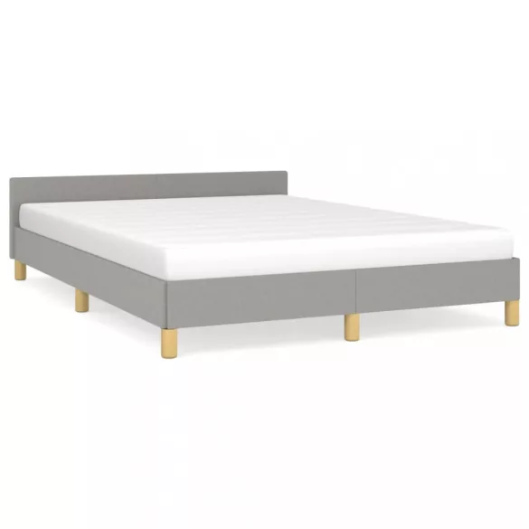 világosszürke szövet ágykeret matrac nélkül 140 x 190 cm