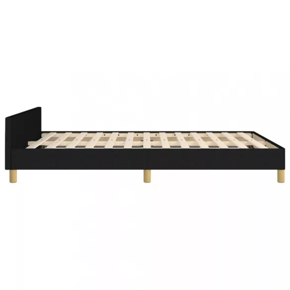 fekete szövet ágykeret matrac nélkül 140 x 190 cm