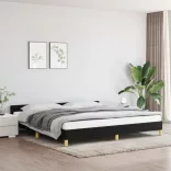 fekete szövet ágykeret matrac nélkül 200 x 200 cm
