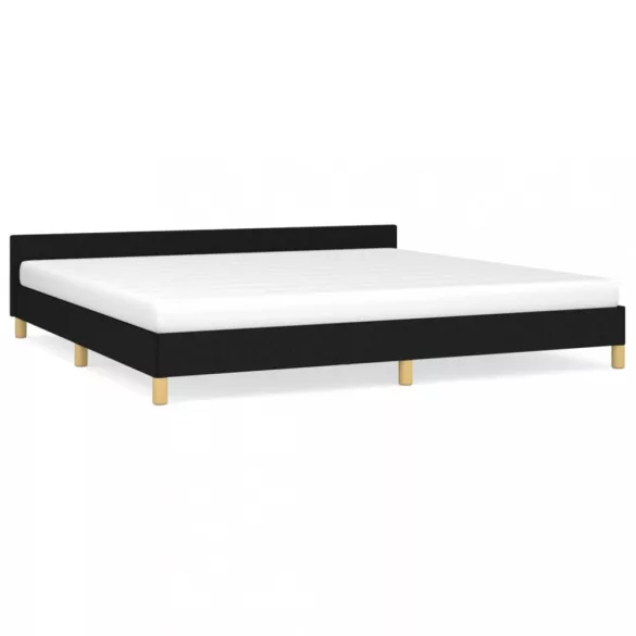 fekete szövet ágykeret matrac nélkül 200 x 200 cm