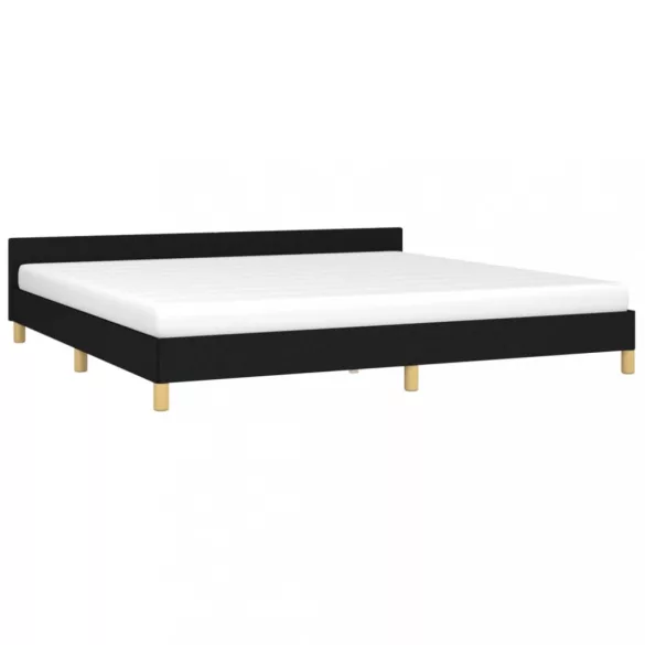 fekete szövet ágykeret matrac nélkül 200 x 200 cm