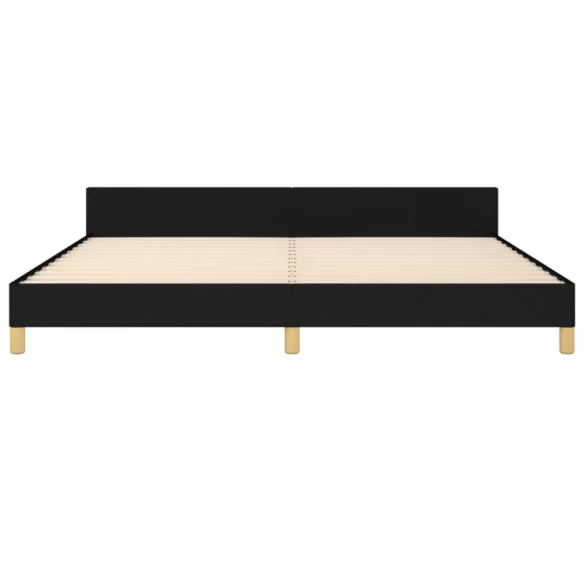 fekete szövet ágykeret matrac nélkül 200 x 200 cm