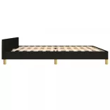 fekete szövet ágykeret matrac nélkül 200 x 200 cm