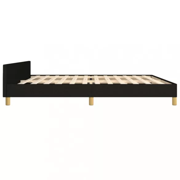 fekete szövet ágykeret matrac nélkül 200 x 200 cm