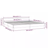 fekete szövet ágykeret matrac nélkül 200 x 200 cm
