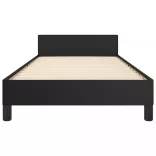 fekete ágykeret fejtámlával matrac nélkül 80 x 200 cm