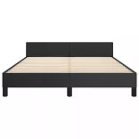 fekete ágykeret fejtámlával matrac nélkül 140x190 cm