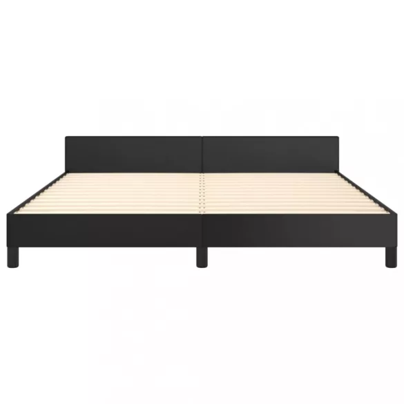 fekete ágykeret fejtámlával matrac nélkül 160x200 cm