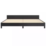 fekete ágykeret fejtámlával matrac nélkül 200x200 cm