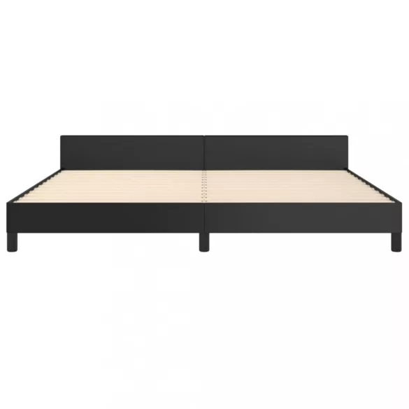 fekete ágykeret fejtámlával matrac nélkül 200x200 cm