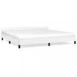 fehér ágykeret fejtámlával matrac nélkül 200x200 cm