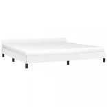 fehér ágykeret fejtámlával matrac nélkül 200x200 cm