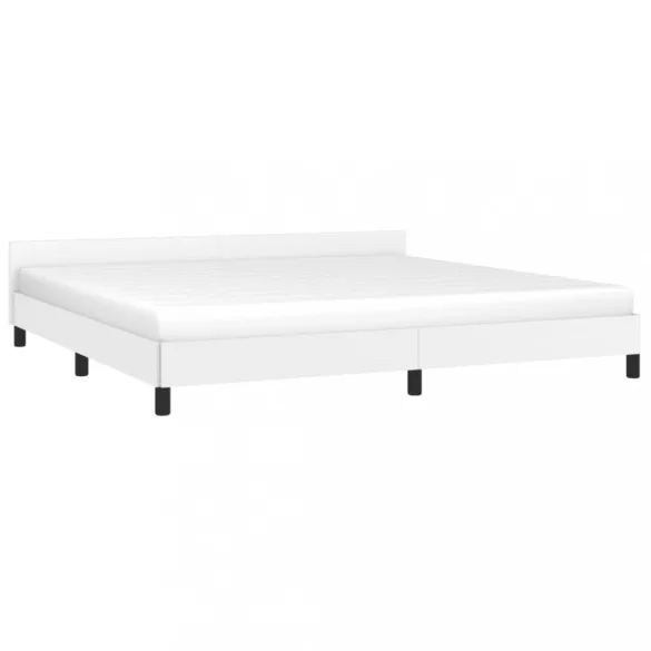 fehér ágykeret fejtámlával matrac nélkül 200x200 cm