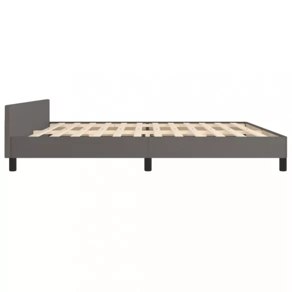 szürke ágykeret fejtámlával matrac nélkül 200x200 cm