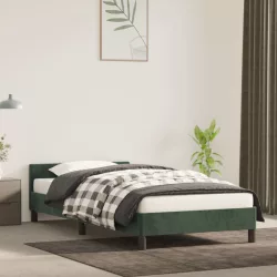 sötétzöld bársony ágykeret matrac nélkül 90x200 cm