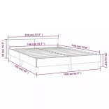 világosszürke bársony ágykeret matrac nélkül 140 x 190 cm