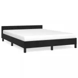 fekete bársony ágykeret matrac nélkül 140 x 190 cm