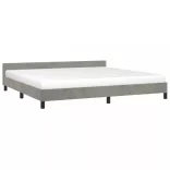 világosszürke bársony ágykeret matrac nélkül 200 x 200 cm
