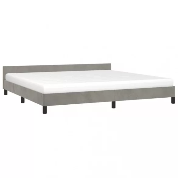 világosszürke bársony ágykeret matrac nélkül 200 x 200 cm