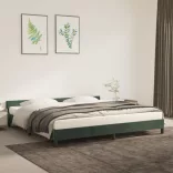 sötétzöld bársony ágykeret matrac nélkül 200x200 cm