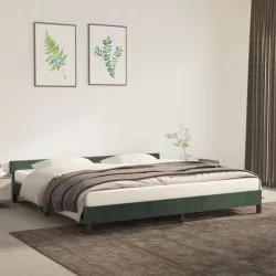sötétzöld bársony ágykeret matrac nélkül 200x200 cm