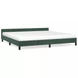 sötétzöld bársony ágykeret matrac nélkül 200x200 cm