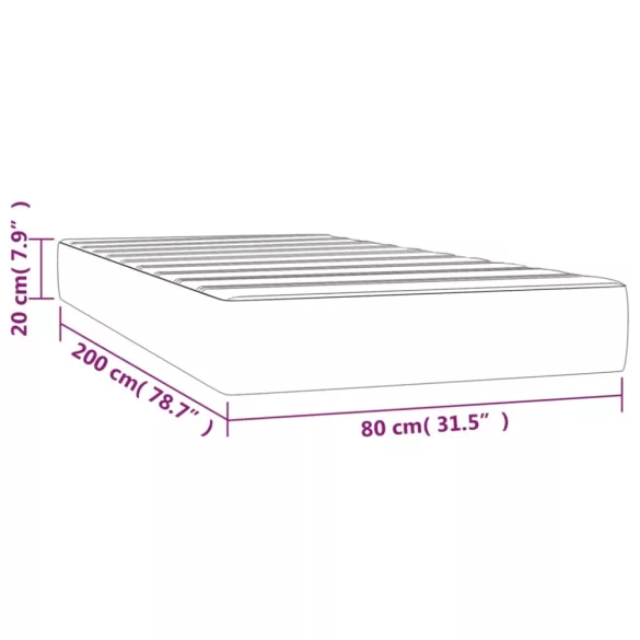 sötétkék bársony zsebrugós ágymatrac közepes keménységű 80 x 200 x 20 cm