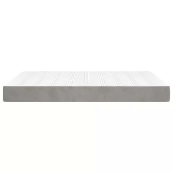 világosszürke bársony zsebrugós ágymatrac közepes keménységű 140 x 190 x 20 cm